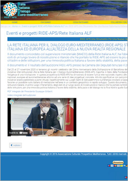 La Rete Italiana per il Dialogo Euro-mediterraneo (RIDE-APS) strumento per una nuova diplomazia interculturale italiana ed europea all’altezza della nuova realtà regionale